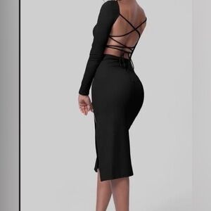 HALARA Black Long Sleeve Dress
